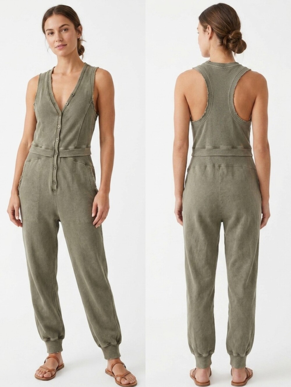 Anthropologie Daily Practice Green Onesie Jumpsuit Medium